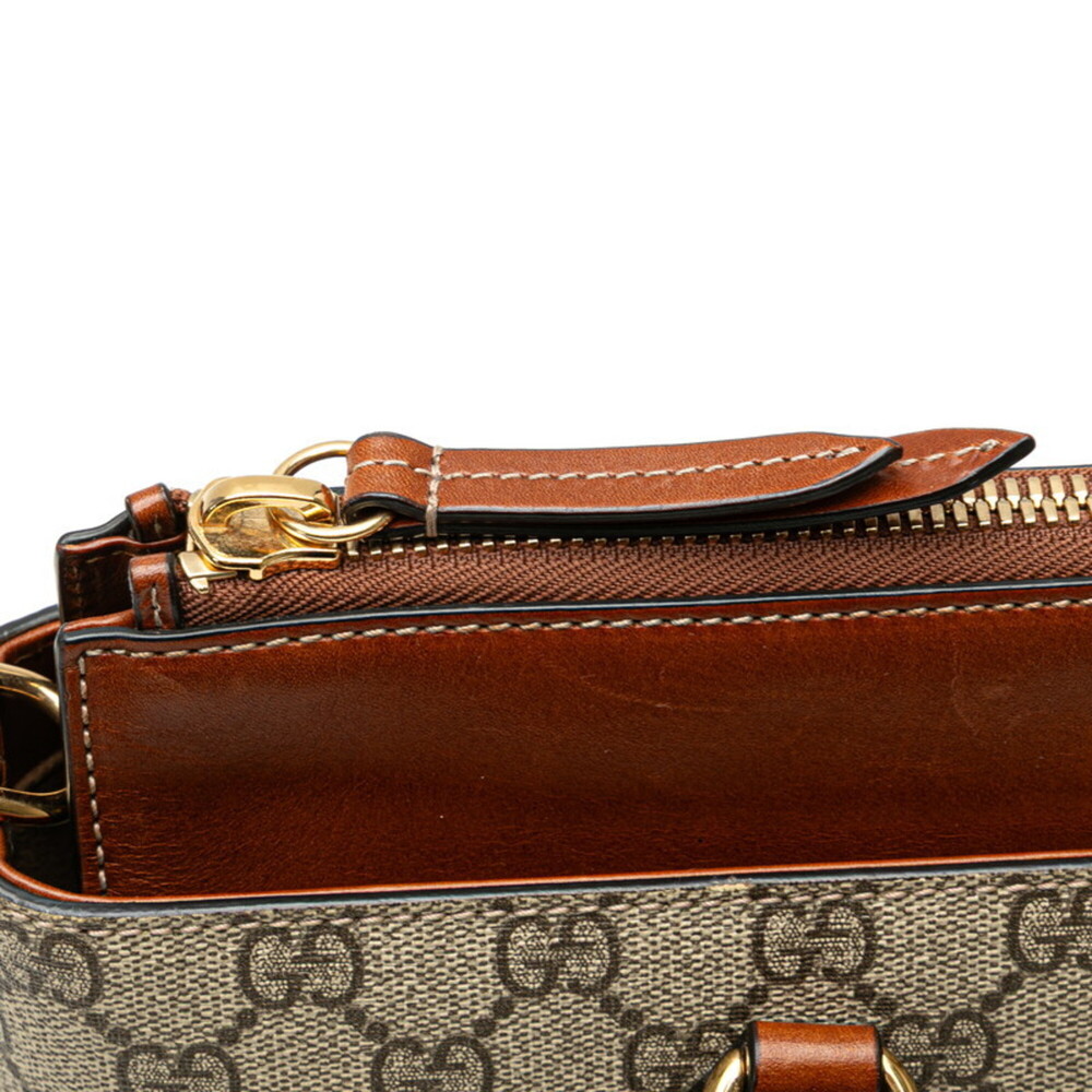 GUCCI Authentic Brown Leather Shoulder Bag - Picture 6 of 11